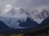 Glaciar Grande und die Torres in Wolken verhüllt!