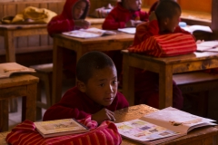 little monks learning tibetan language..