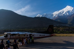 after a highly exciting flight to Jomsom our crew is very happy to find one\'s feed.. nothing for week nerves!