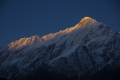 the first rays of sun ligth touching Nilgiri North and Nilgiri Himal