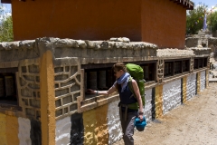 turning the prayer wheels - however it isn't our culture, following their lifestyles feels like it's the right way..
