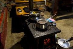 tibetan stove for cooking and a mondern but common pressure cooker for the rice