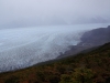 Glaciar Grey nimmt im Nebel langsam Gestalt an