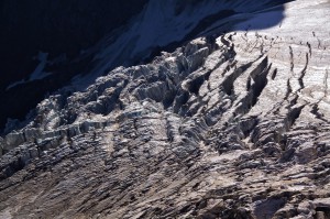 Ein grosser Gletscherabbruch des Glacier de Valsorey