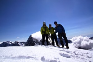 ..geschafft! auf dem Gipfel des Tschingelhorns 3562m - bei wunderbar mildem Wetter!