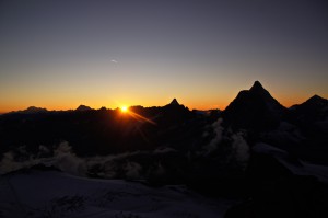 sunset over the Klein Matterhorn