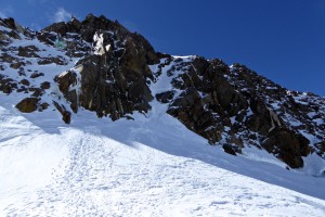 Abseilpiste von der Dufourspitze (ist steiler, als es hier aussieht..)