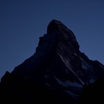 Matterhorn by night with moon